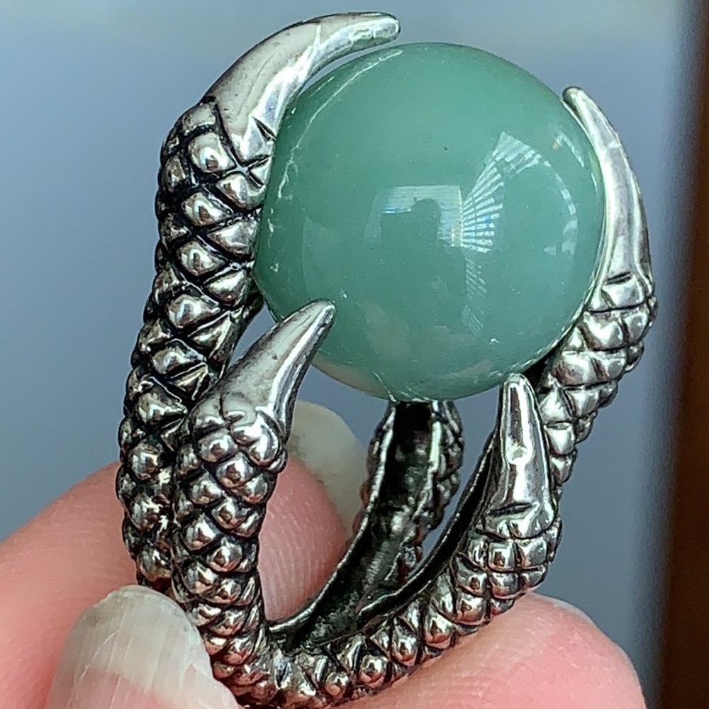 Natural Dragon Claw Aventurine Antique Design Handmade Pendant Unheated - Picture 3 of 8